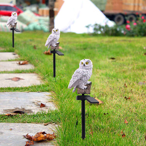 Novelty Solar Garden Lights Owl Ornament Animal Bird Outdoor LED Decor Sculpture