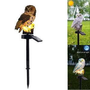 Novelty Solar Garden Lights Owl Ornament Animal Bird Outdoor LED Decor Sculpture