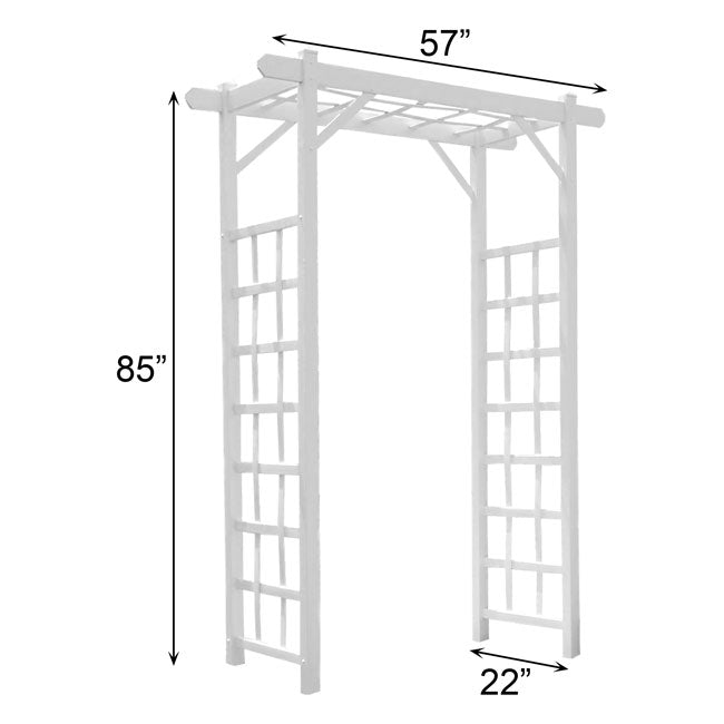 Dura-Trel Elmwood Arbor, White, 85"H