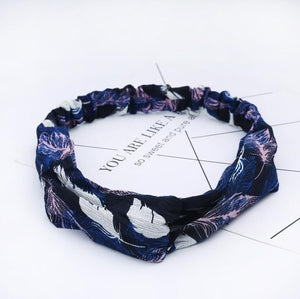 FREE Retro Style Hairband Floral Print Cross Knot headband
