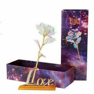 Galaxy Rose Flower Valentine's Day Lovers' Gift Romantic Crystal Rose With Box