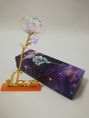 Galaxy Rose Flower Valentine's Day Lovers' Gift Romantic Crystal Rose With Box