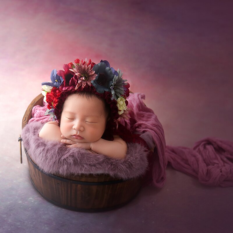 Vintage Newborn Floral Bonnet Baby Girl Hat
