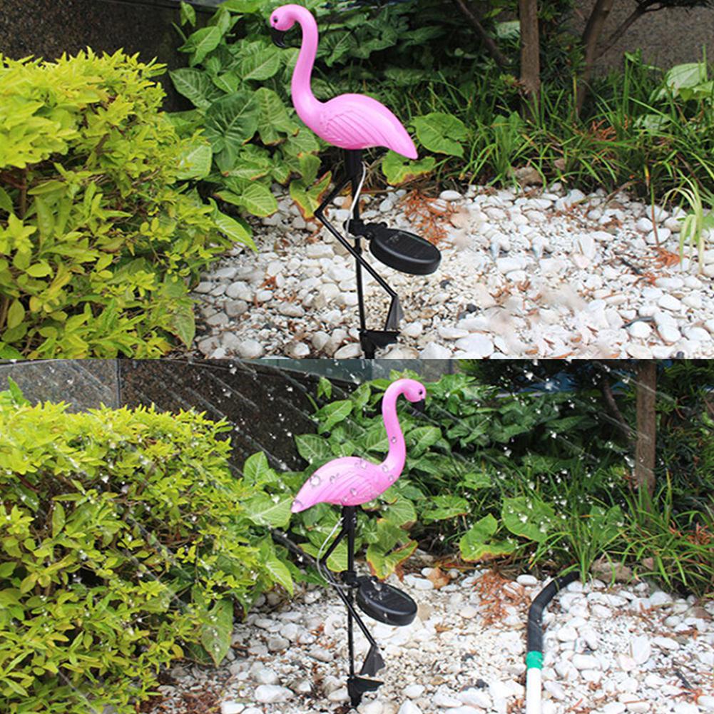 Solar Powered Pink Flamingo Lawn Decor Garden Stake Lights