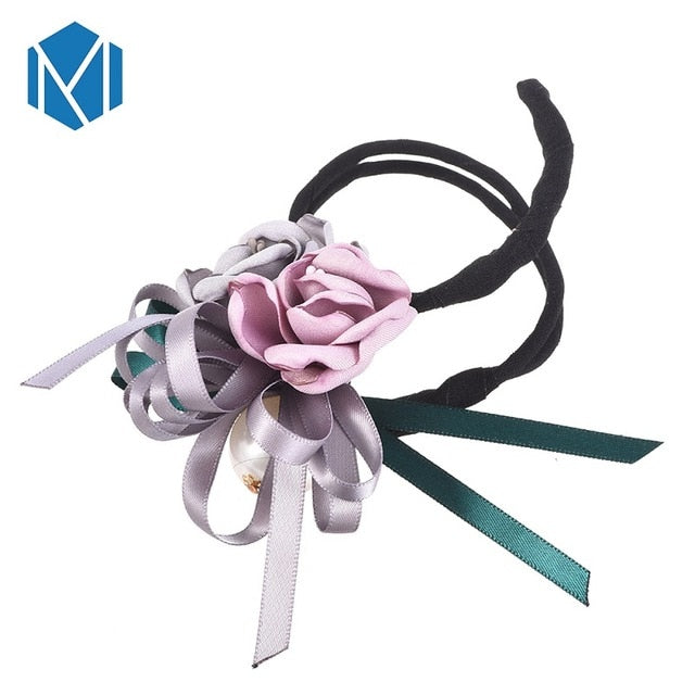 Women Flower Bun Maker Pearls Ribbon Hair Style Making Tools Hair Accessories