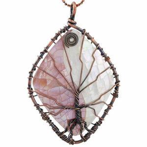 Abalone Shell Tree of Life Pendant Necklace