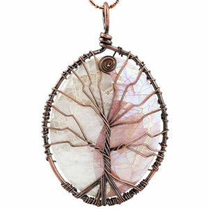 Abalone Shell Tree of Life Pendant Necklace